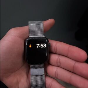 Apple Watch Series 11 with Silver Mesh Band